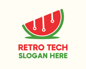 Watermelon Fruit Tech logo design