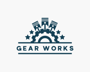 Piston Gear Machine logo design