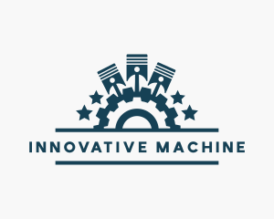 Piston Gear Machine logo design