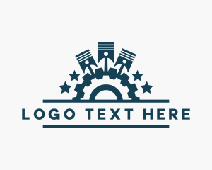 Cog - Piston Gear Machine logo design