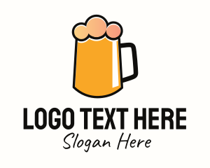 Beer Foam - Minimalist Orange Beer logo design