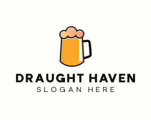 Minimalist Orange Beer logo design