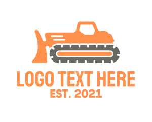 Tractor - Modern Bulldozer Machine logo design