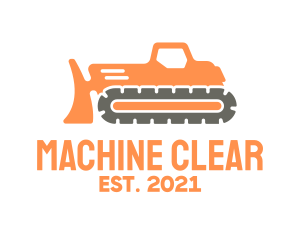 Modern Bulldozer Machine logo design