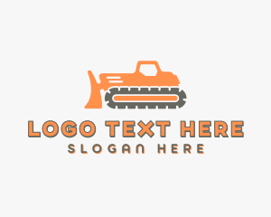 Builder - Modern Bulldozer Machine logo design