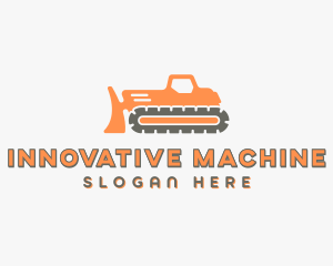 Modern Bulldozer Machine logo design