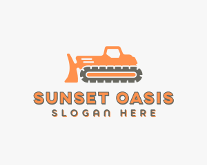 Modern Bulldozer Machine logo design