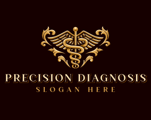 Diagnosis - Medical Caduceus Wings logo design