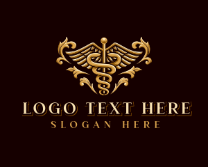 Health - Medical Caduceus Wings logo design