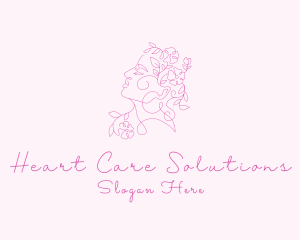 Woman Flower Spa logo design