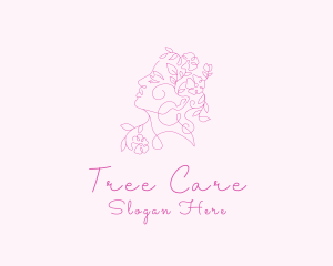 Woman Flower Spa logo design