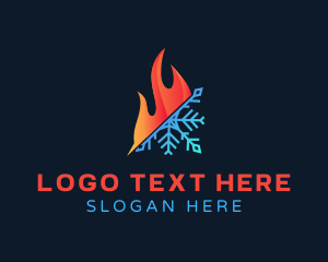 Heater - Fire Snow Ventilation logo design