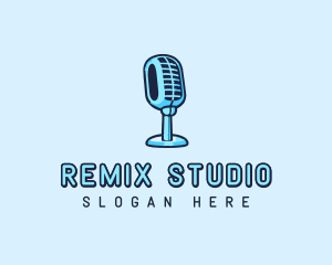 Podcast Studio Microphone logo design