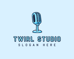 Podcast Studio Microphone logo design