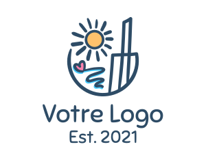 Sea - Doodle Summer Luggage Bag logo design