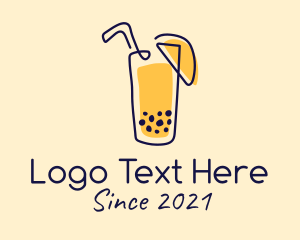 Boba Pearl - Fresh Juice Drink logo design