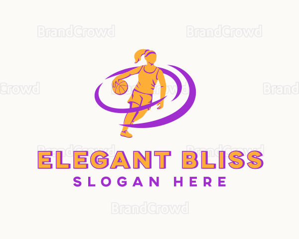 Female Basketball Player Logo