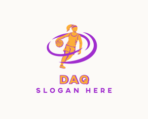 Female Basketball Player Logo