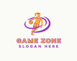 Female Basketball Player logo design