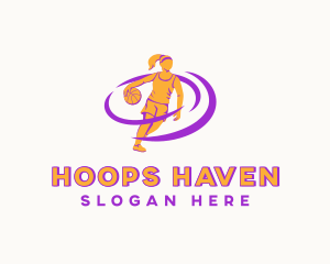 Basketball - Female Basketball Player logo design