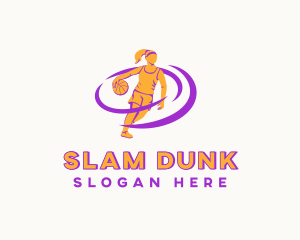Basketball - Female Basketball Player logo design