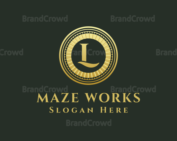 Gold Luxury Coin Logo