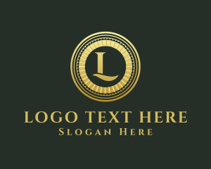 Gradient - Gold Coin Letter L logo design