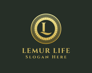 Gold Coin Letter L logo design