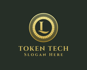 Token - Gold Coin Letter L logo design