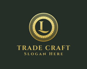 Trade - Gold Coin Letter L logo design
