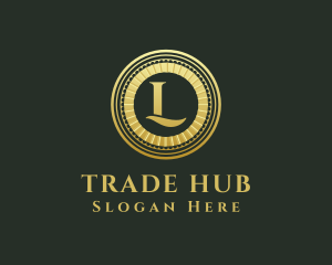 Trade - Gold Coin Letter L logo design