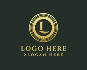 Gold Coin Letter L logo design