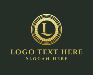 Cryptocurrency - Gold Coin Letter L logo design