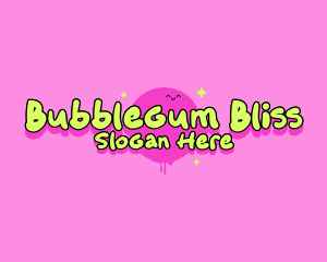 Bubblegum - Cute Retro Smile logo design