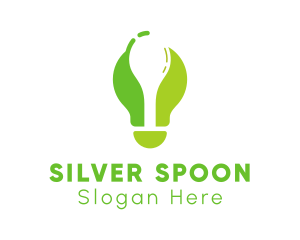 Green Spoon Bulb logo design