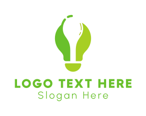 Leaf - Green Spoon Bulb logo design