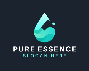 Pure - Liquid Droplet Water logo design