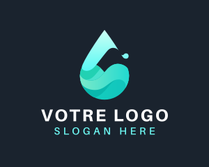 Blue - Liquid Droplet Water logo design