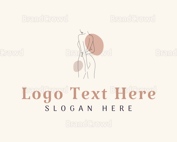 Nude Woman Beautician Massage Logo