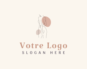 Nude Woman Beautician Massage Logo