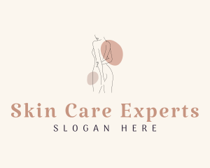 Nude Woman Beautician Massage logo design