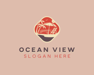 Beach Travel Vacation logo design