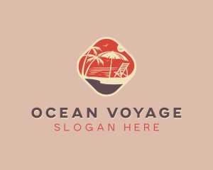 Beach Travel Vacation logo design