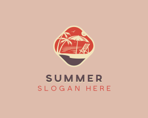 Beach Travel Vacation logo design