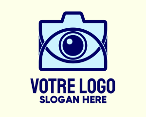 Eyesight - Blue Camera Eye logo design