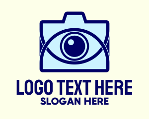 Eyesight - Blue Camera Eye logo design