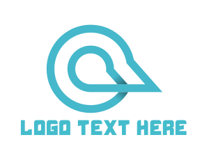 Outlines - Blue Chat Bubble logo design