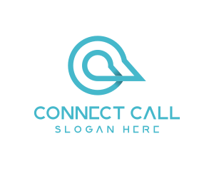 Call - Chat Speech Bubble logo design