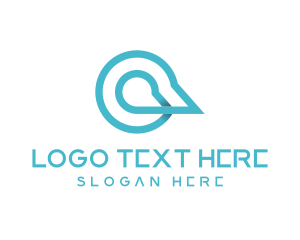 Virtual - Chat Speech Bubble logo design