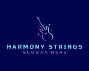 Bass Guitar Instrument logo design